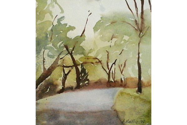 Mont Royal 2, watercolour on Arches, 7x8 in.